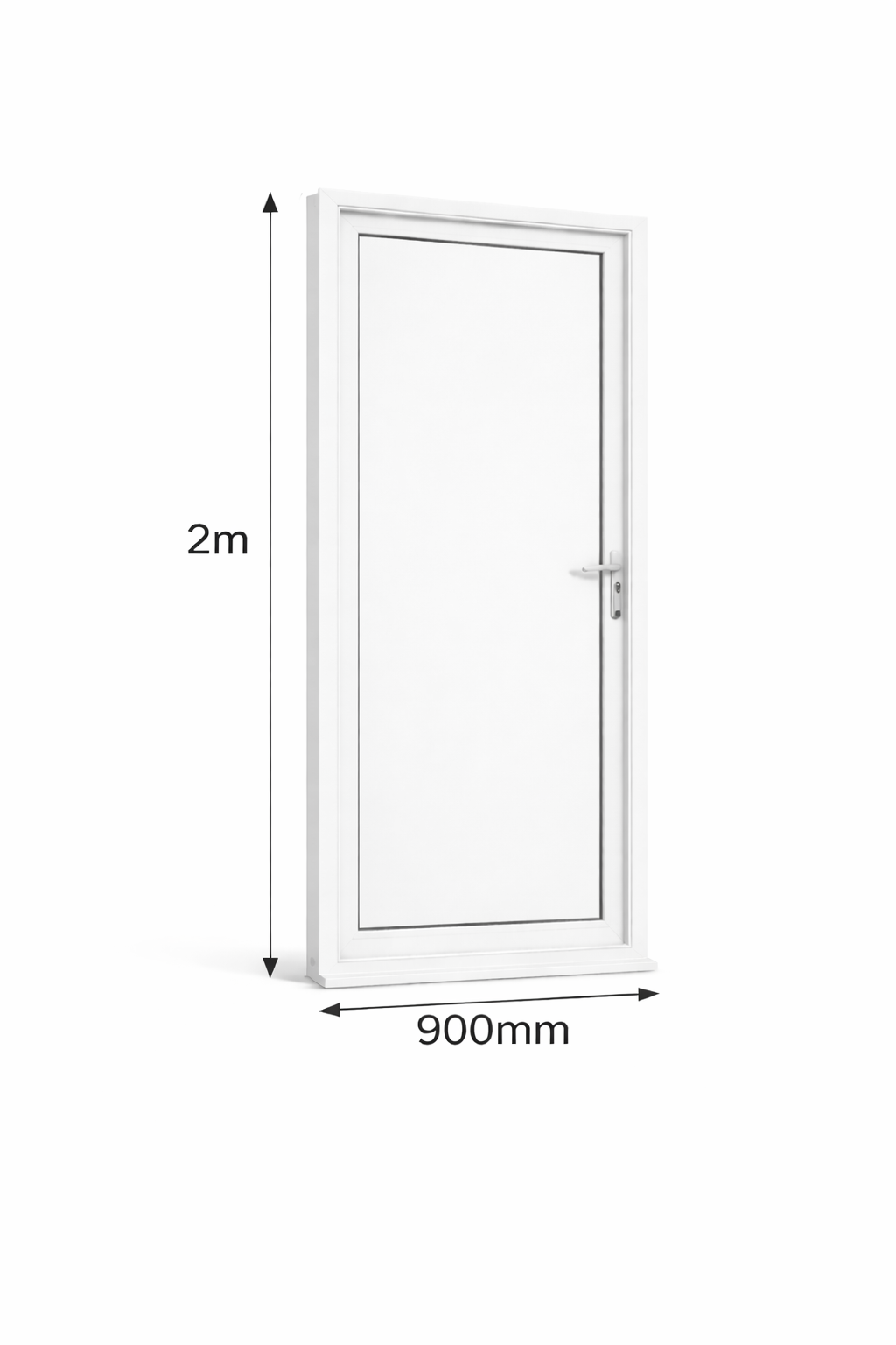 uPVC single door 2 metres by 900mm (solid panel)
