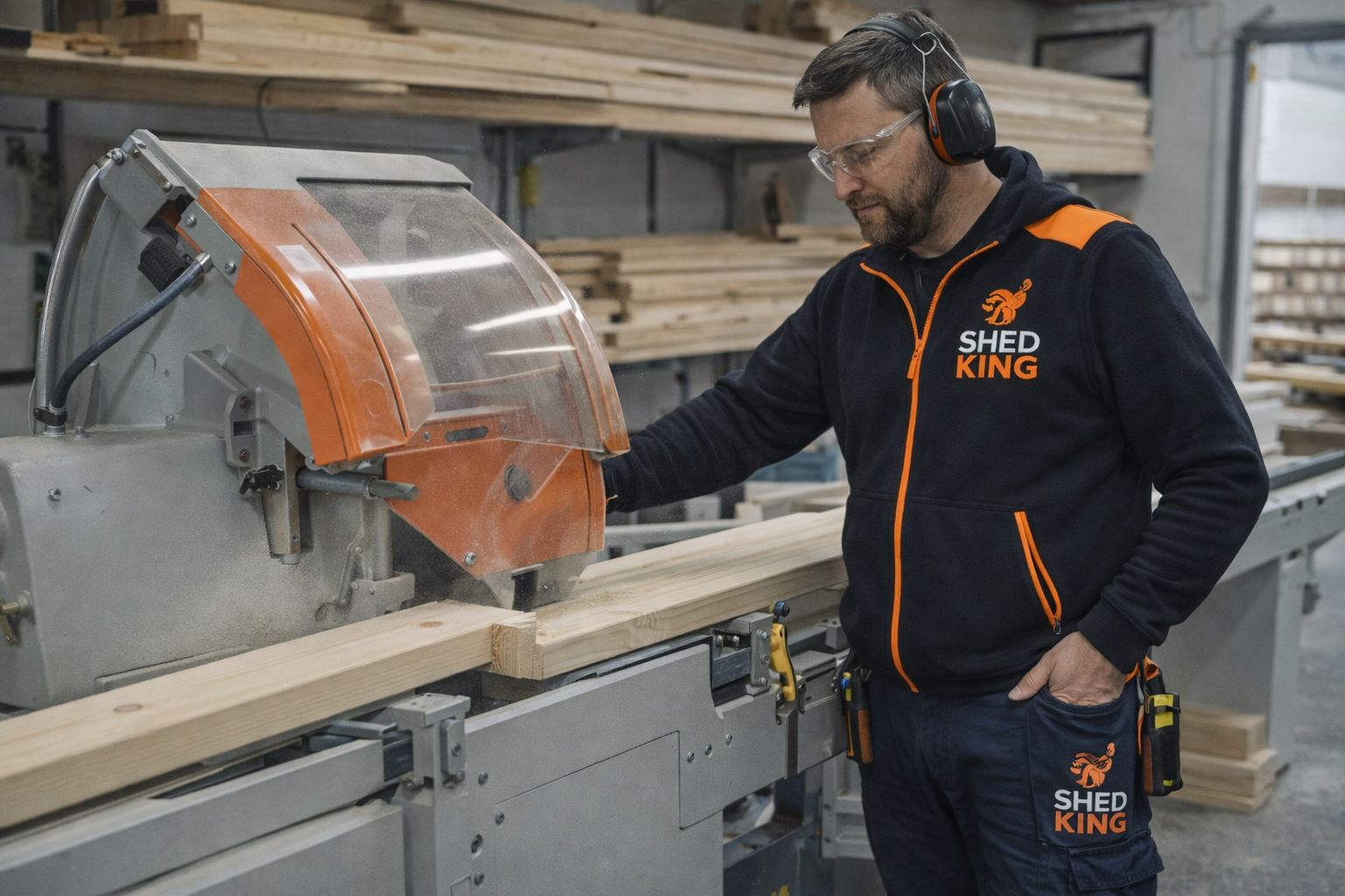 Timber cutting in the workshop